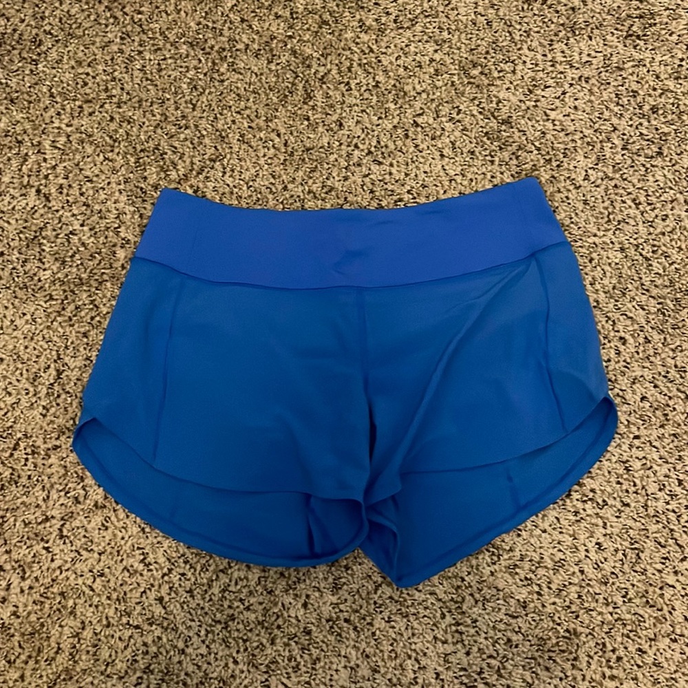 Lululemon Speed Shorts in Wild Bluebell